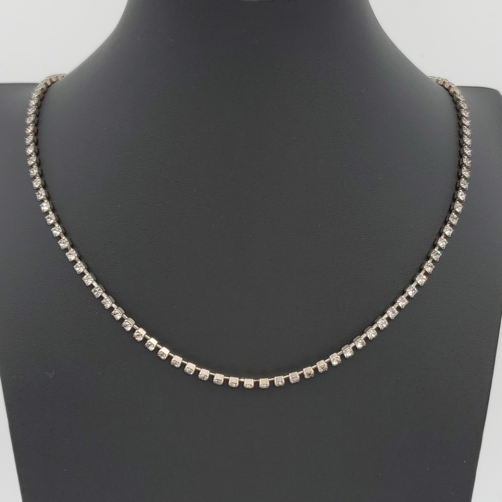 Dauplaise Clear Rhinestone Vintage Necklace
